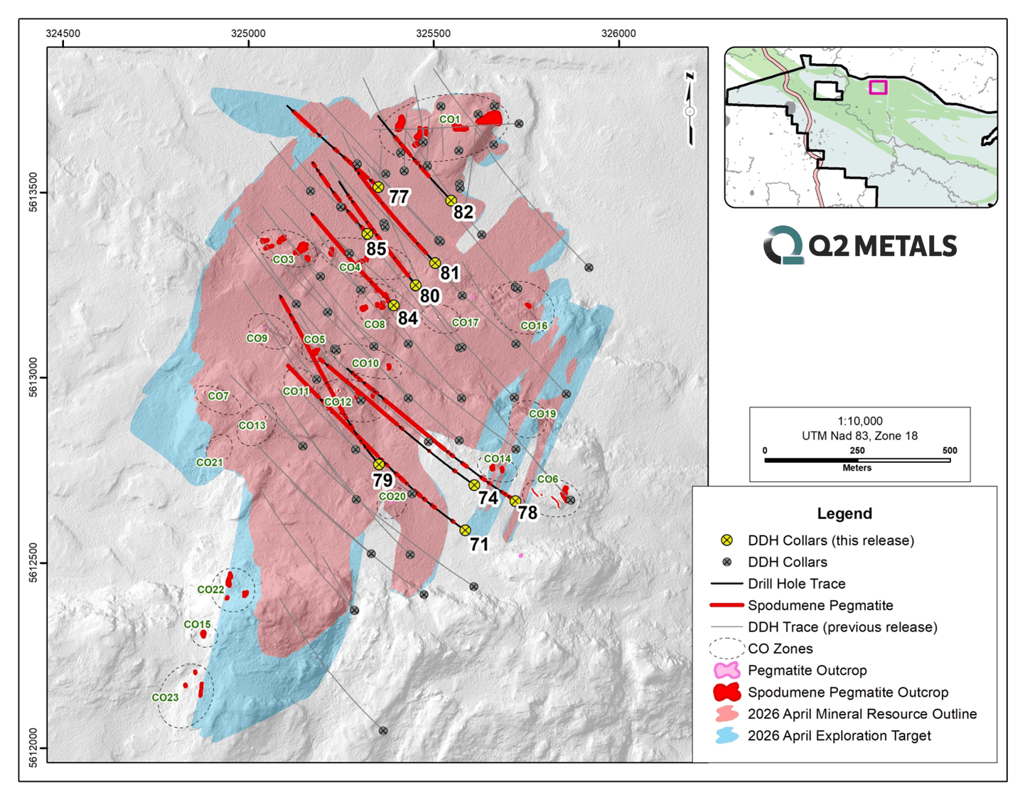 Updated Map of Recent Drill Holes at Cisco Project