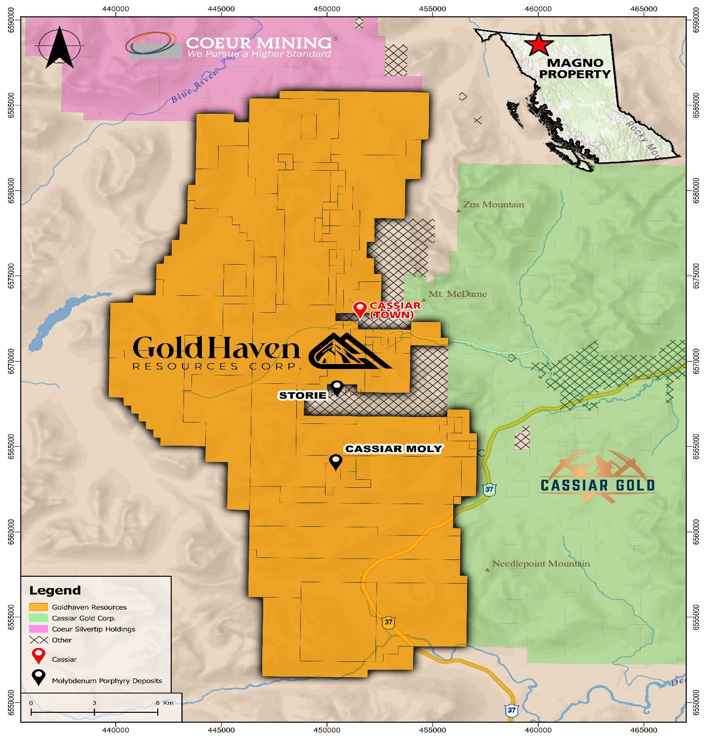 Figure 2: Magno project location in Northern BC with proximity to nearby companies.