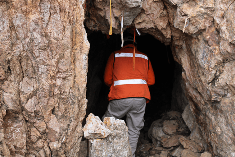 Old mining works at Cumaro property.