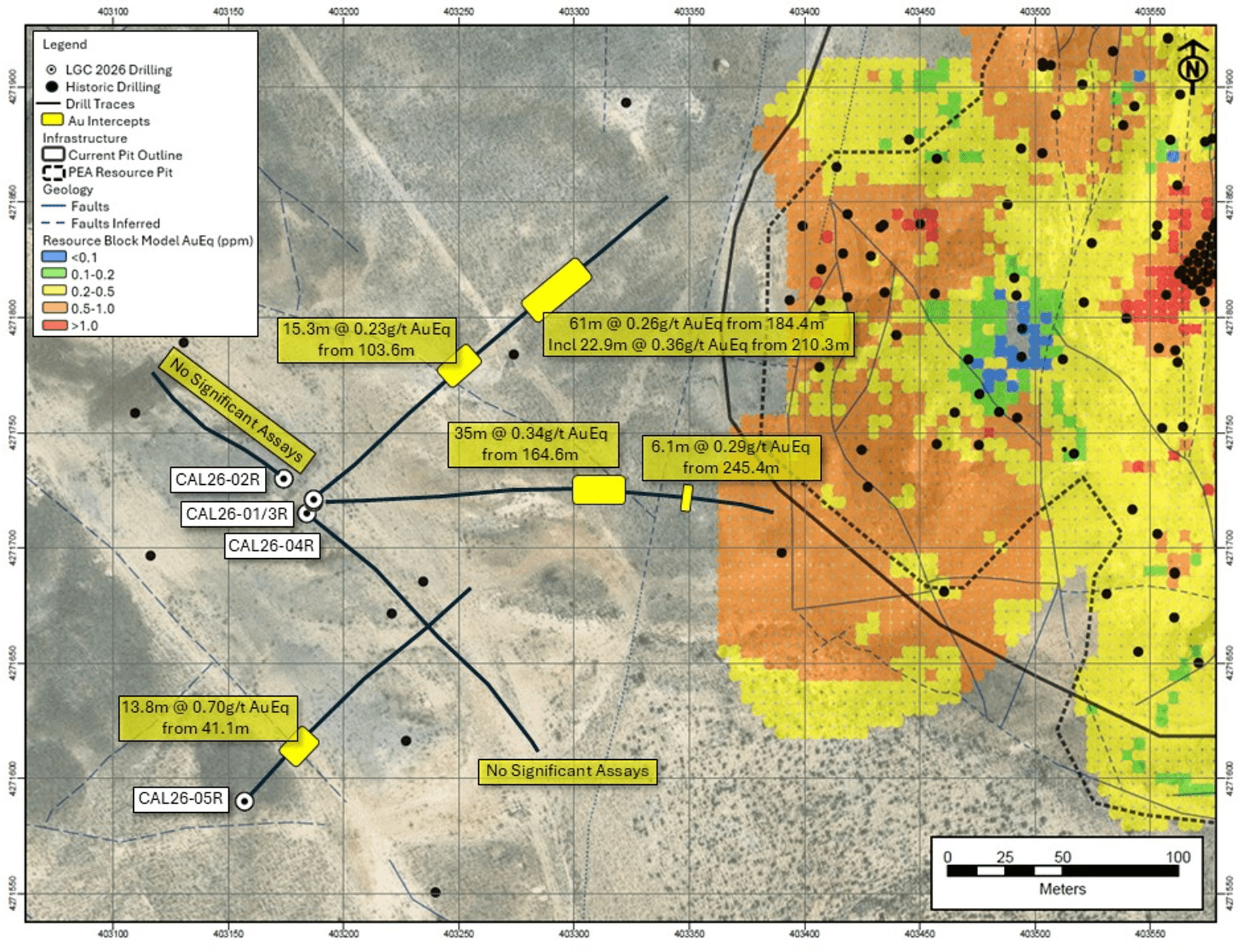 Drill hole location map, Slab West gold zone Santa Fe Mine project