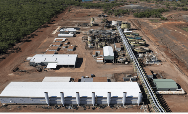 The NVRO Metals Hub electrowinning shed in the foreground.