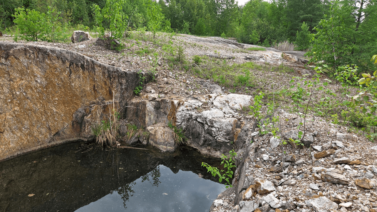 Historical end of mining on the quartz vein at McKenzie Gray due to low gold prices - demonstrating potential upside.