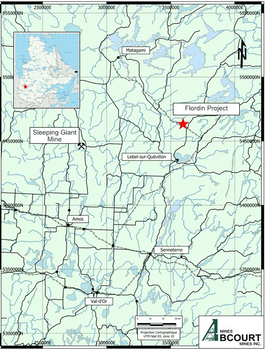 Regional Location of the Flordin Property