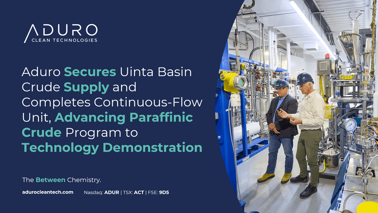 Aduro Advances Paraffinc Crude Program