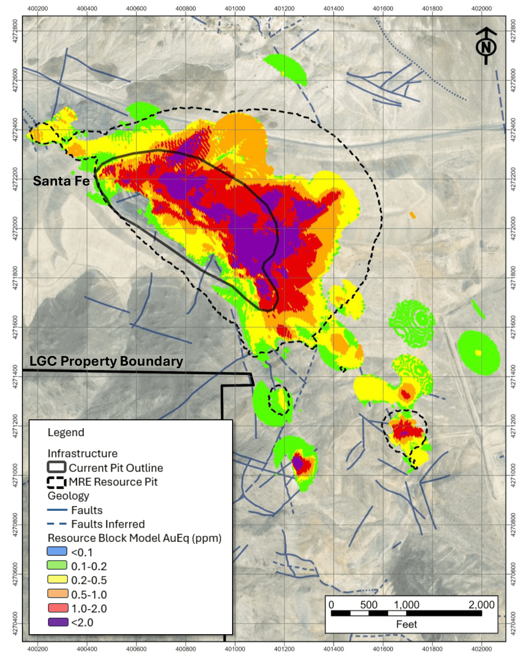 Plan Map of Santa Fe deposit