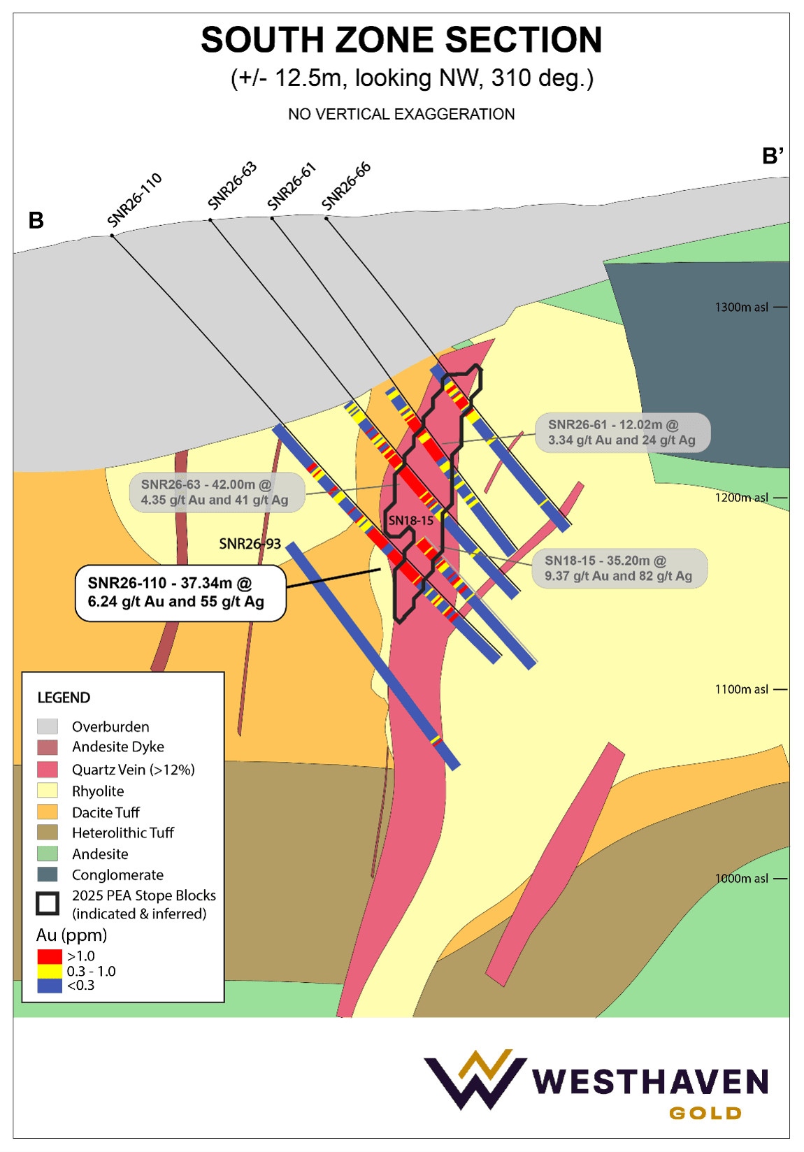 South Zone Cross Section B-B'