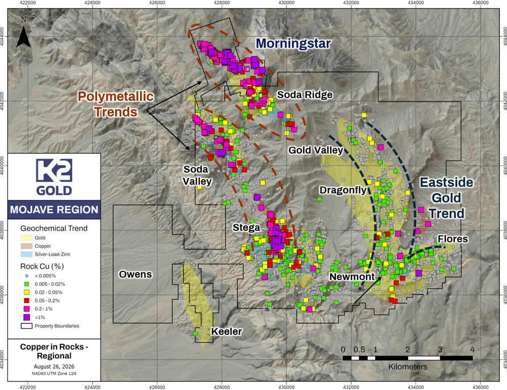 Mineralization trends in the Mojave region