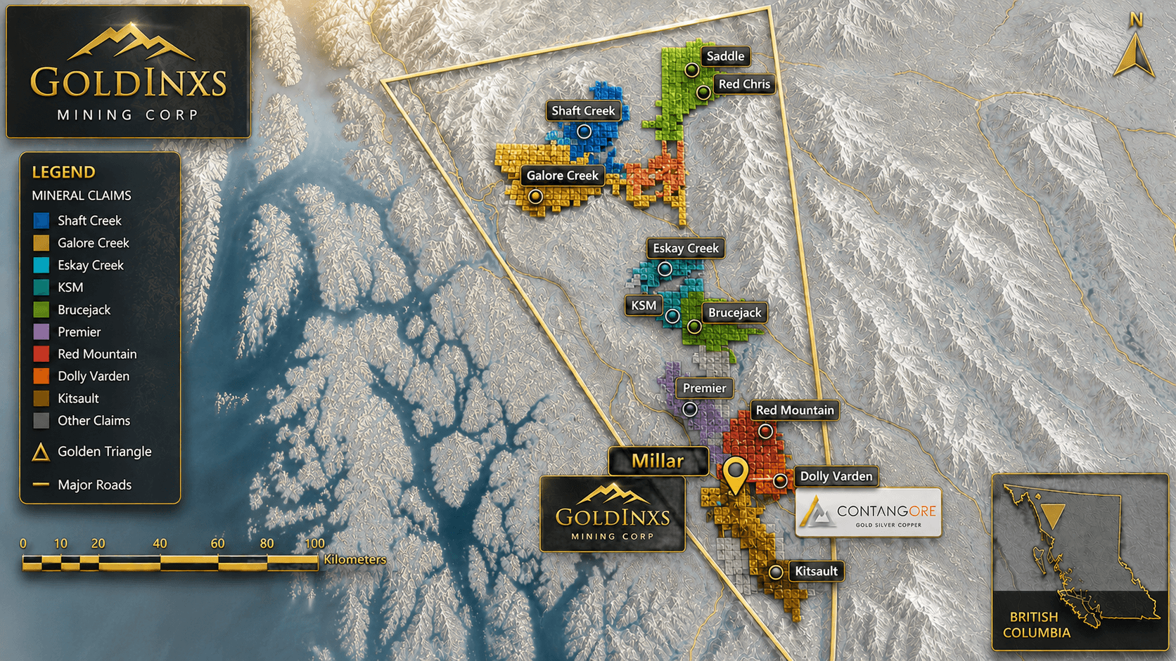 Figure 5: Millar Property – Regional Positioning in Golden Triangle