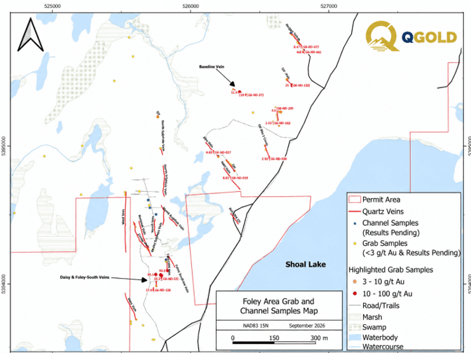 Foley Area Grab and Channel Samples Map.