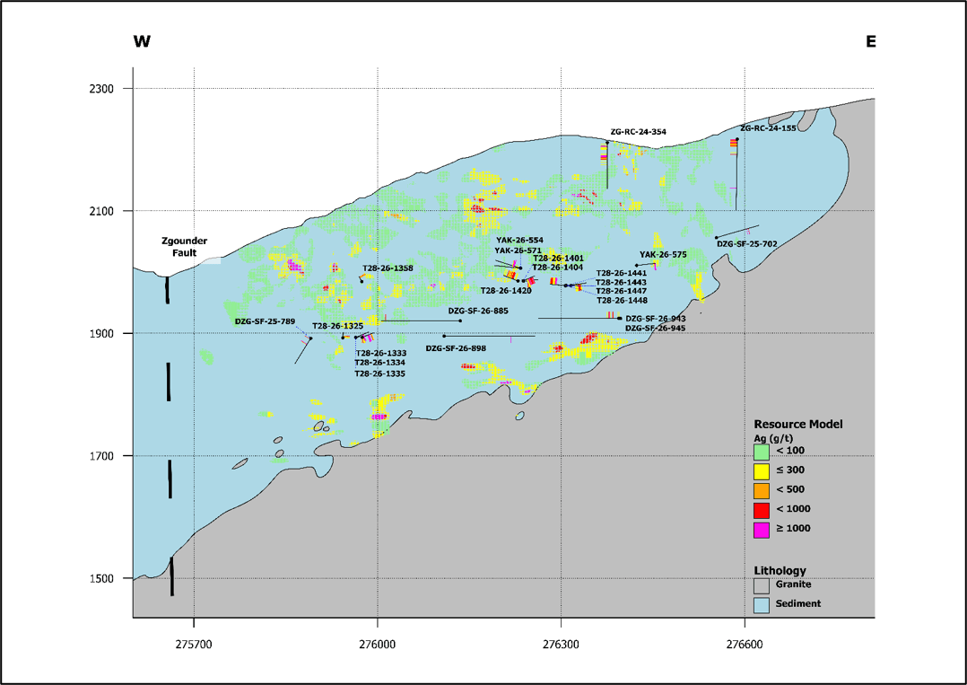 Figure 1 Location of Drill Results at Zgounder