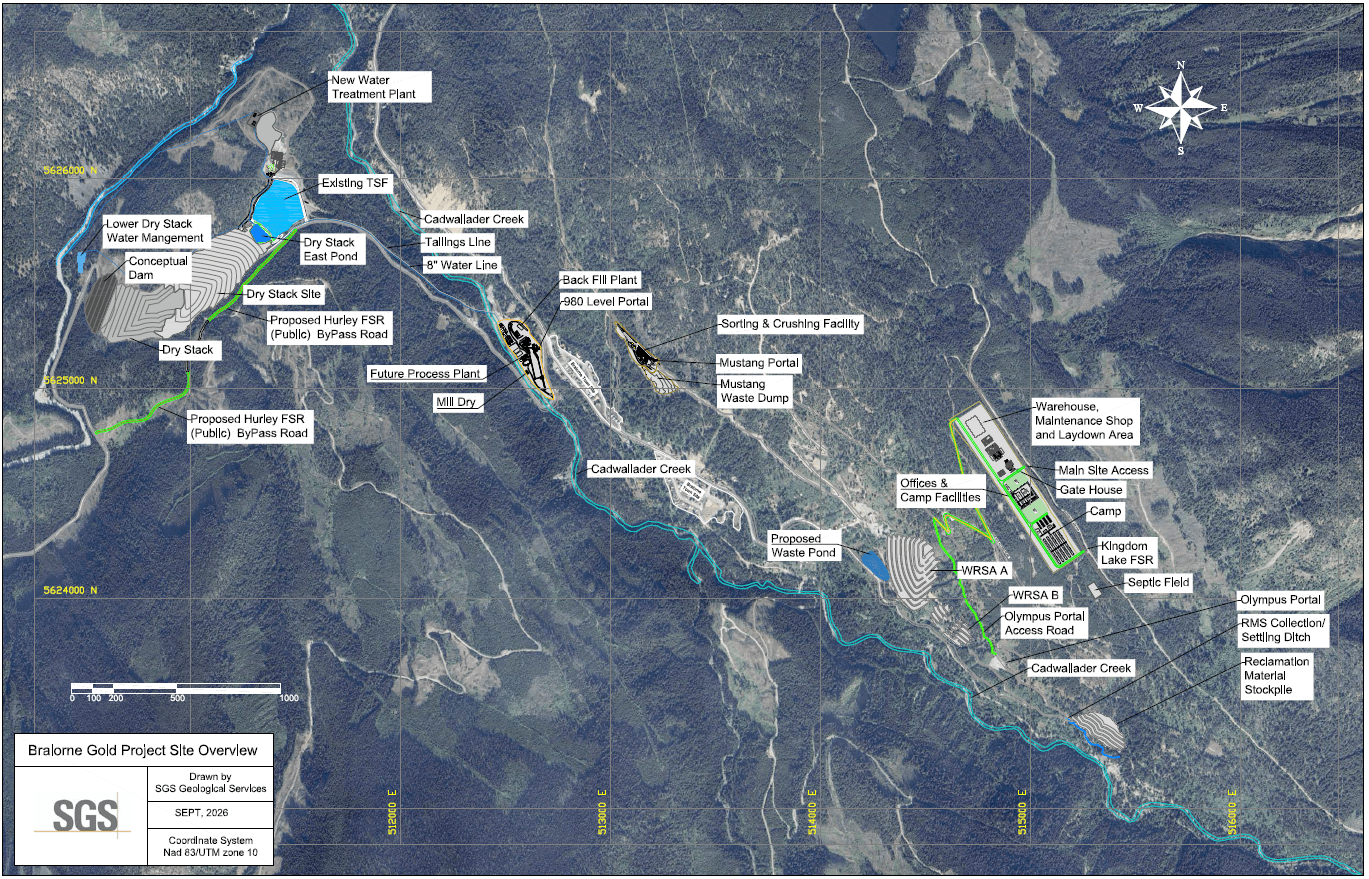 Figure 4: Proposed General Arrangement for the Bralorne Gold Project