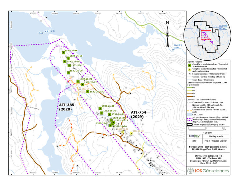 2026 Drilling: First 5,000 meters, Crevier Project