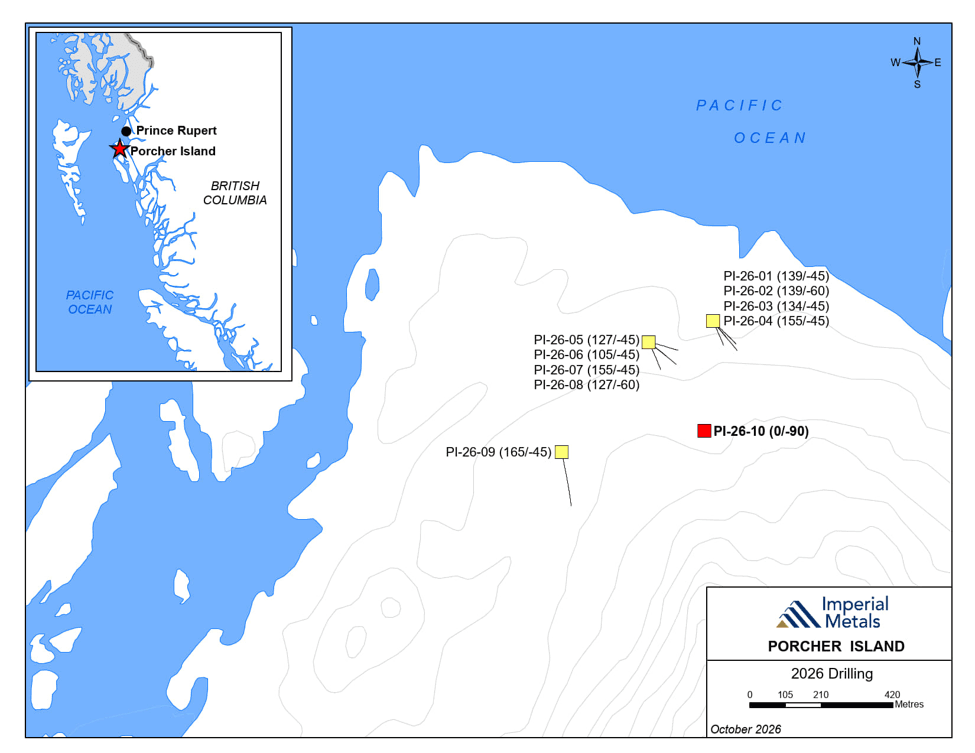 Plan Map of site showing the location of the drill pads