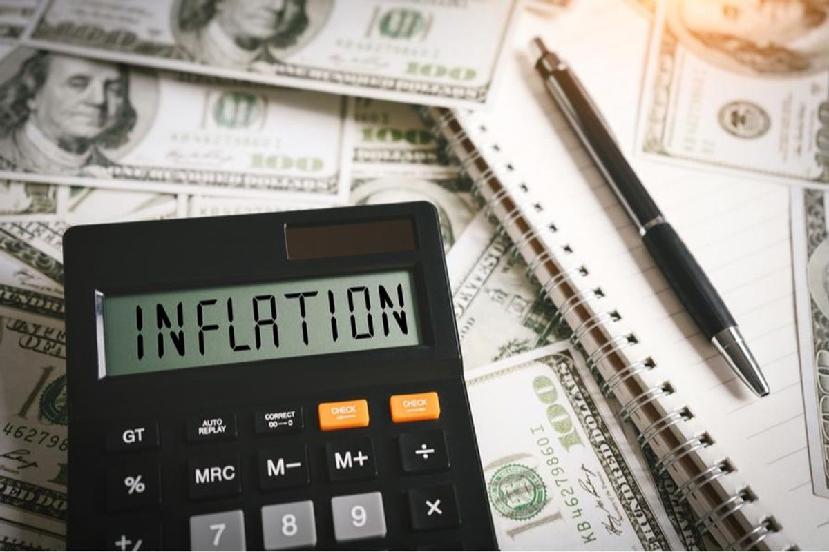 INFLATION displayed on a calculator