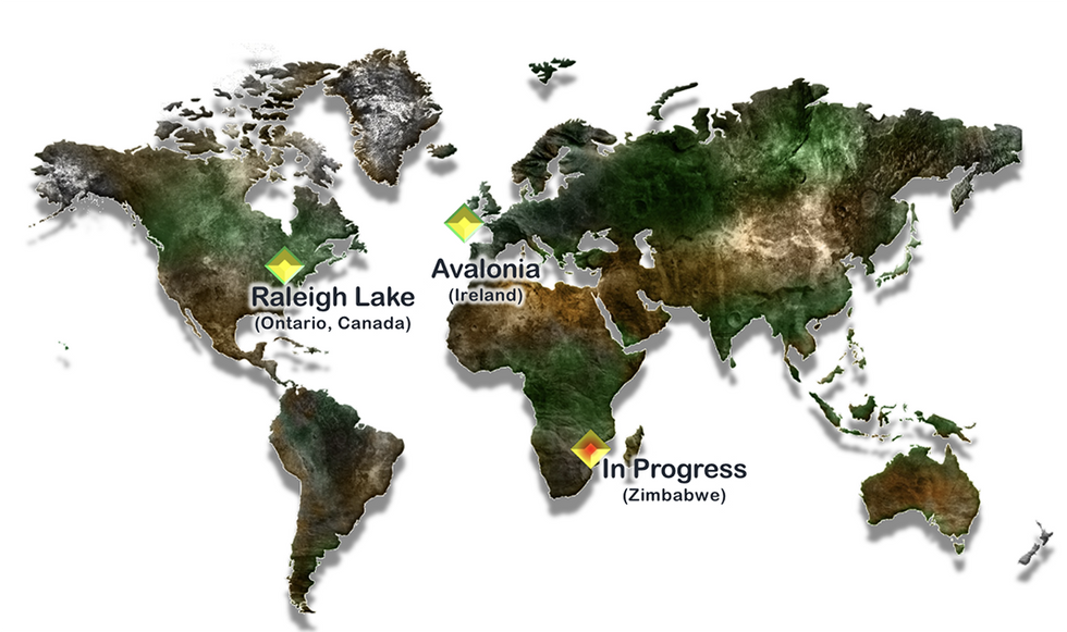 International Lithium Project Locations