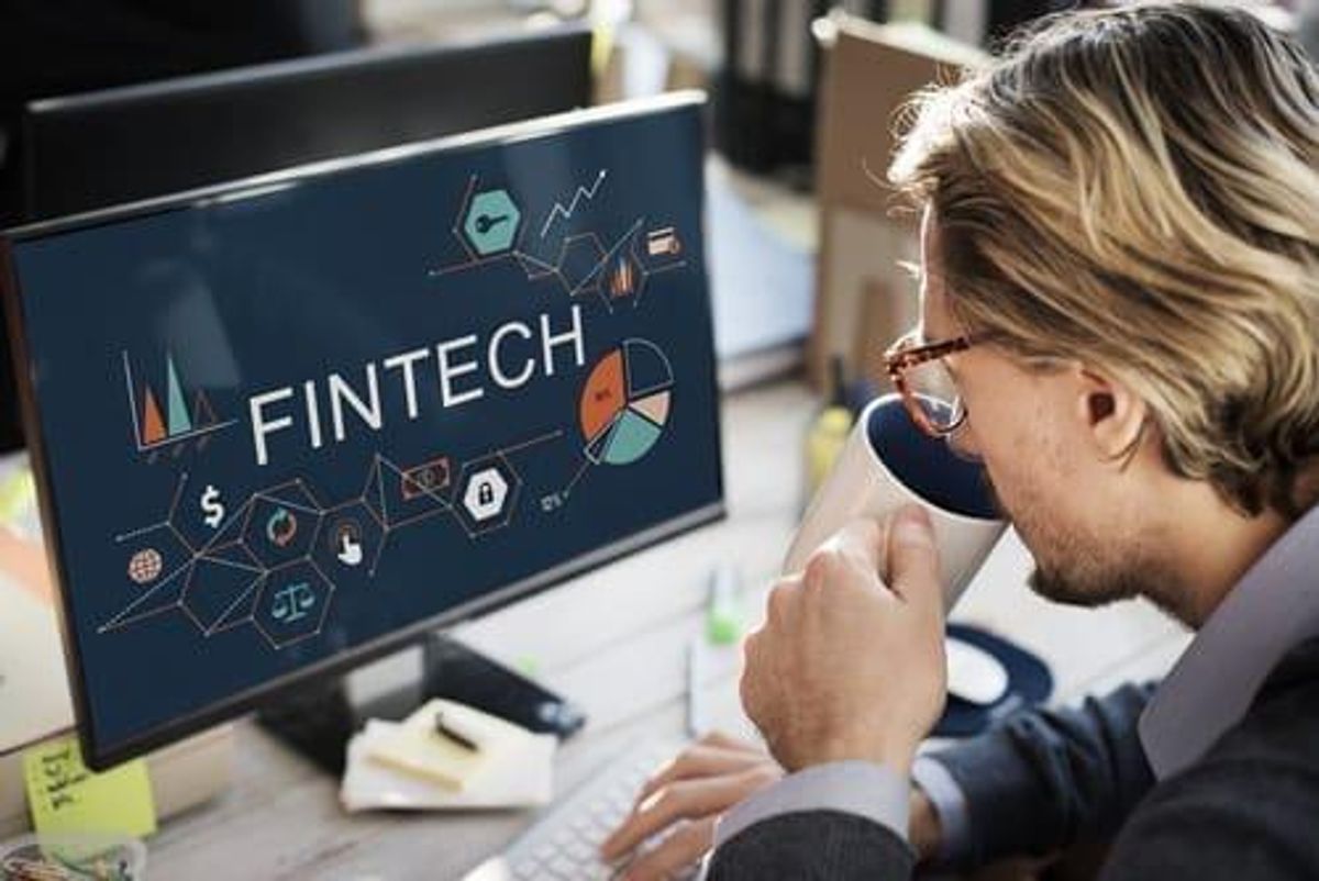 investor learning about fintech sector online