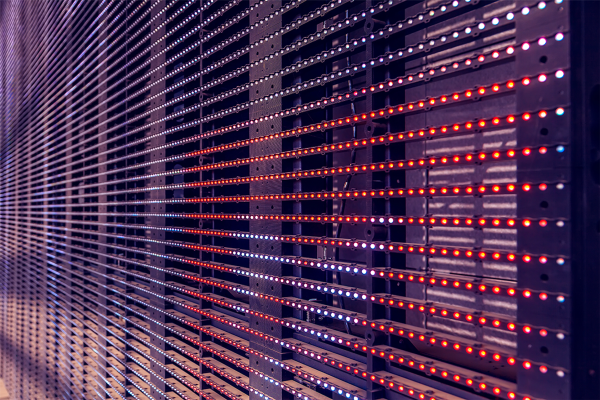 LED outdoor media facade.