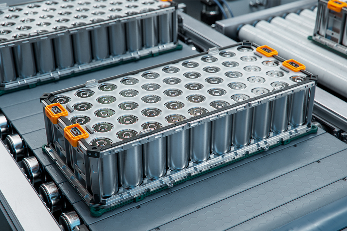 Lithium-ion battery component for electric vehicle or hybrid car.