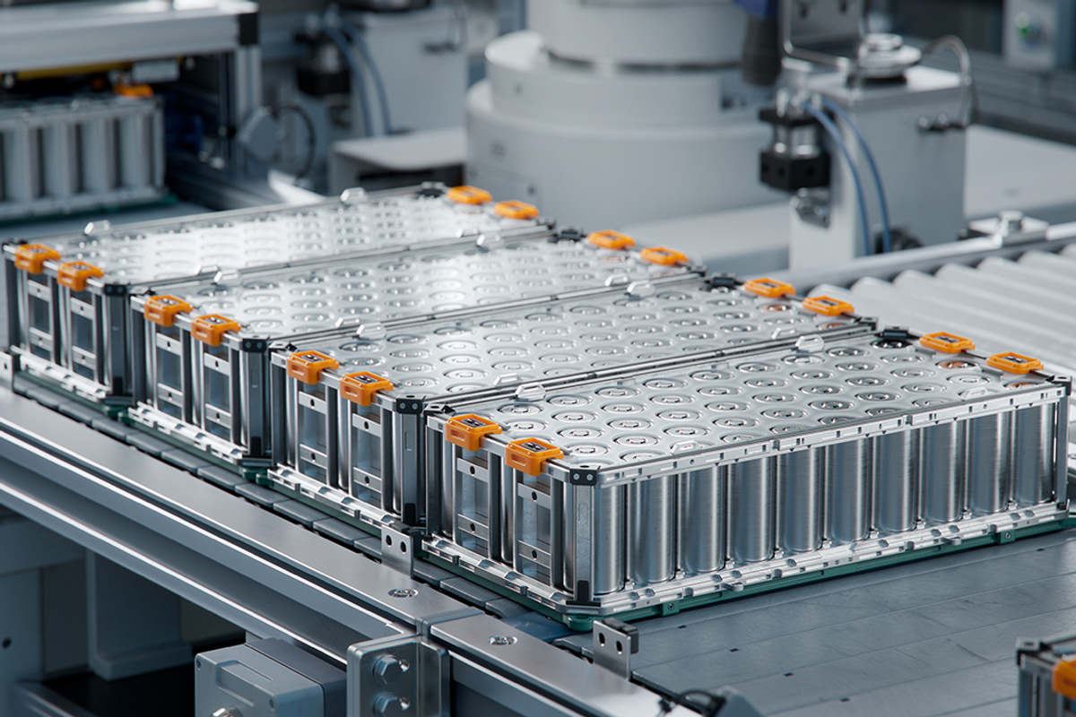 Lithium-ion high-voltage battery component for electric vehicle or hybrid car.