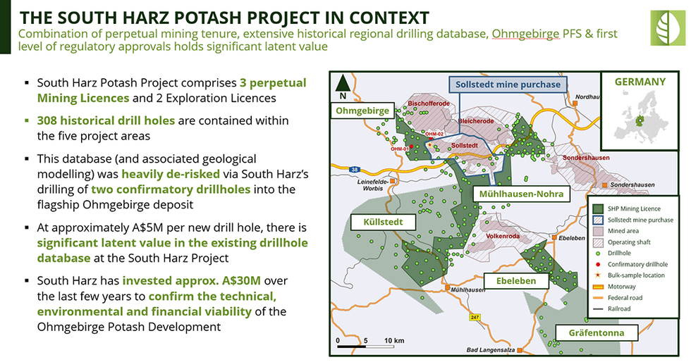 Map and details of the Turnstone Resources Project in Germany with mining sites and information.