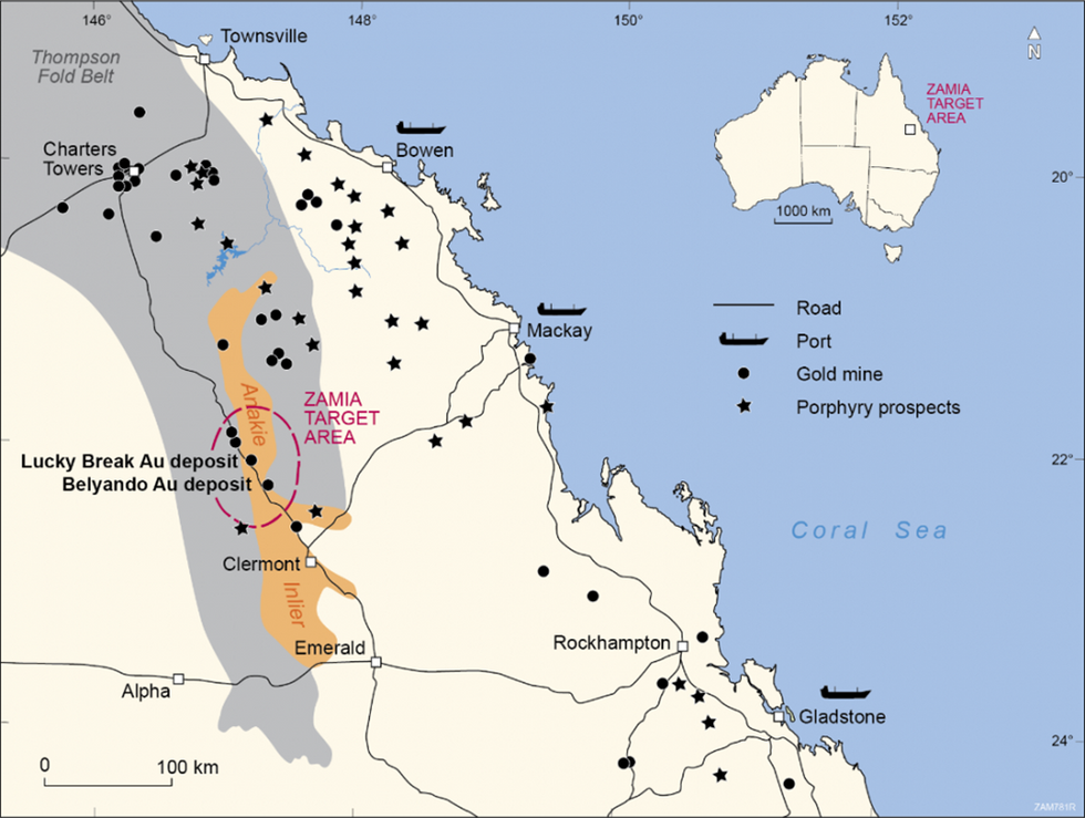 Map of Locations of Zamiau2019s Exploration Tenements in Australia