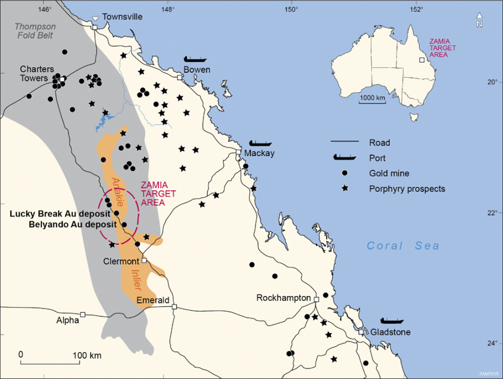 Map of Locations of Zamia\u2019s Exploration Tenements in Australia