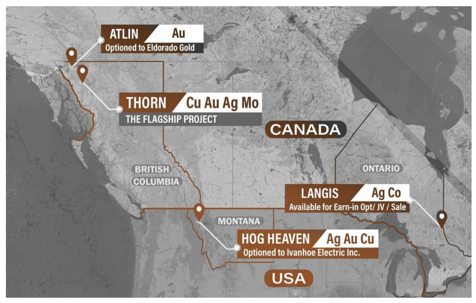 Map showing Brixton Metals