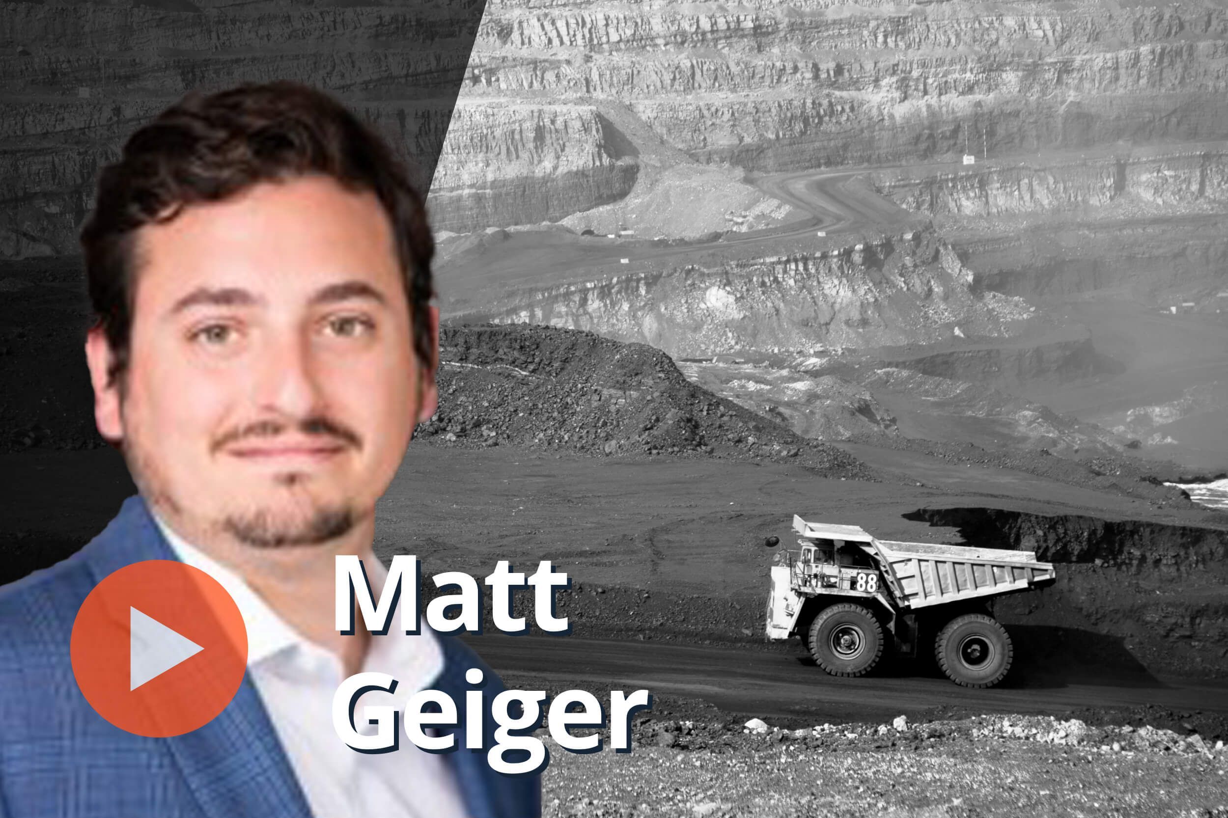 Matt Geiger, tractor at mine site.