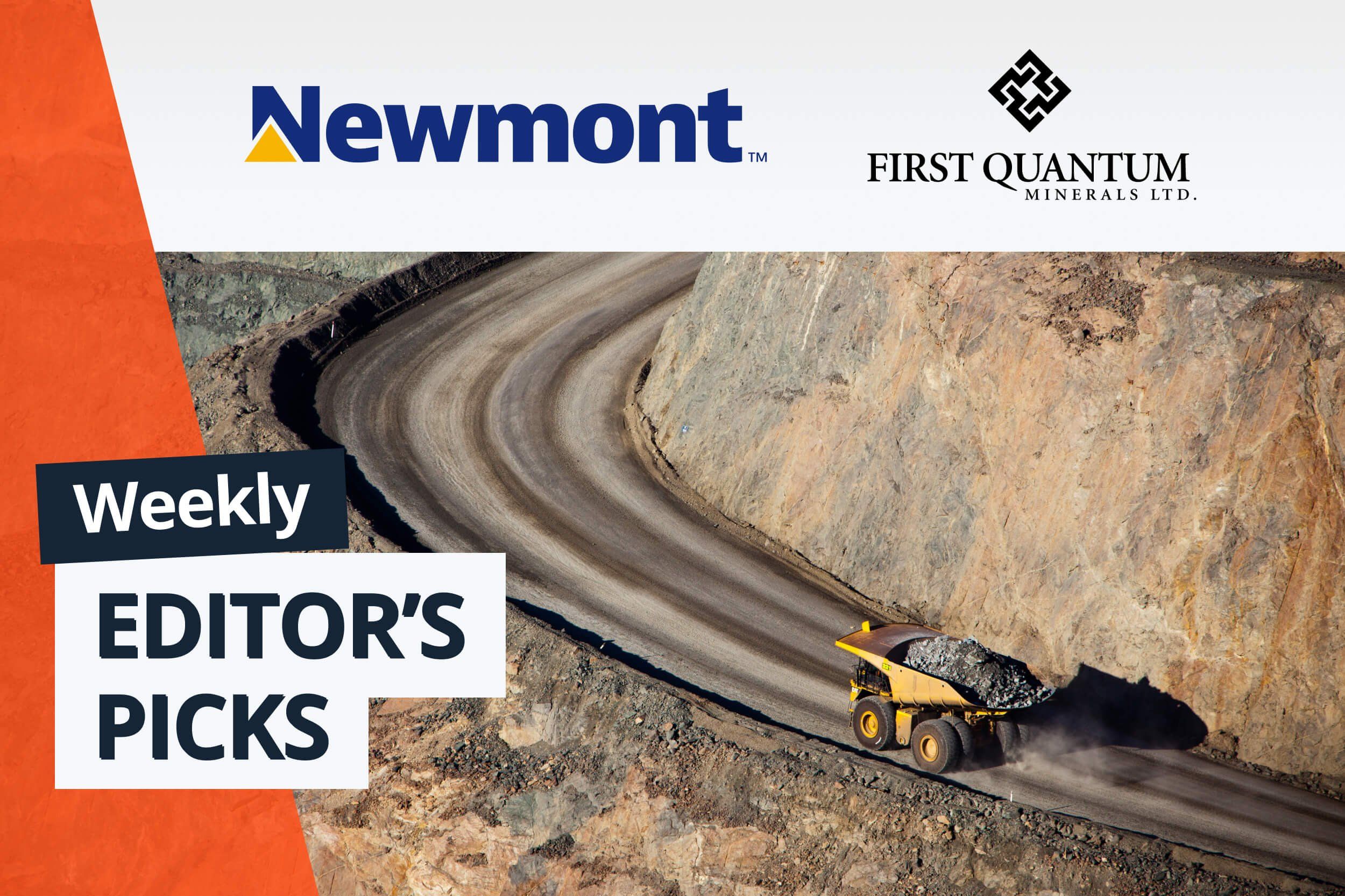 mine site with newmont and first quantum logos