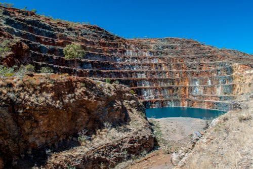 mined landscape and blue sky