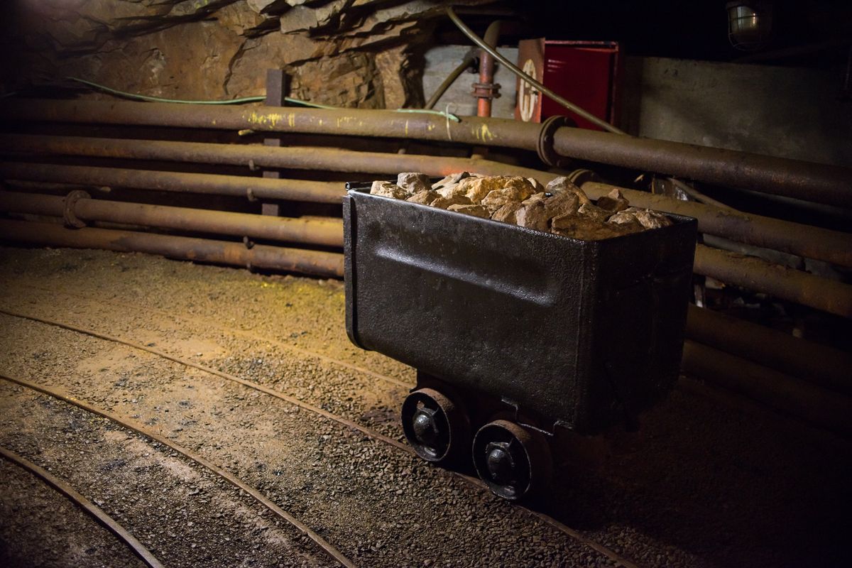 Mining cart full of gold.