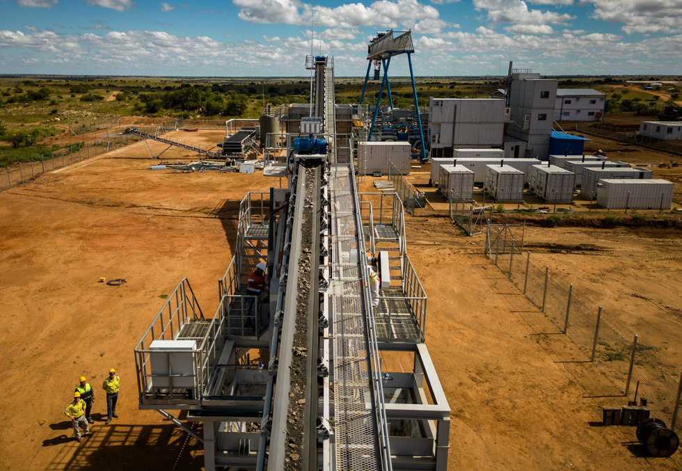 Nextsource Materials' conveyor at the Molo graphite mine