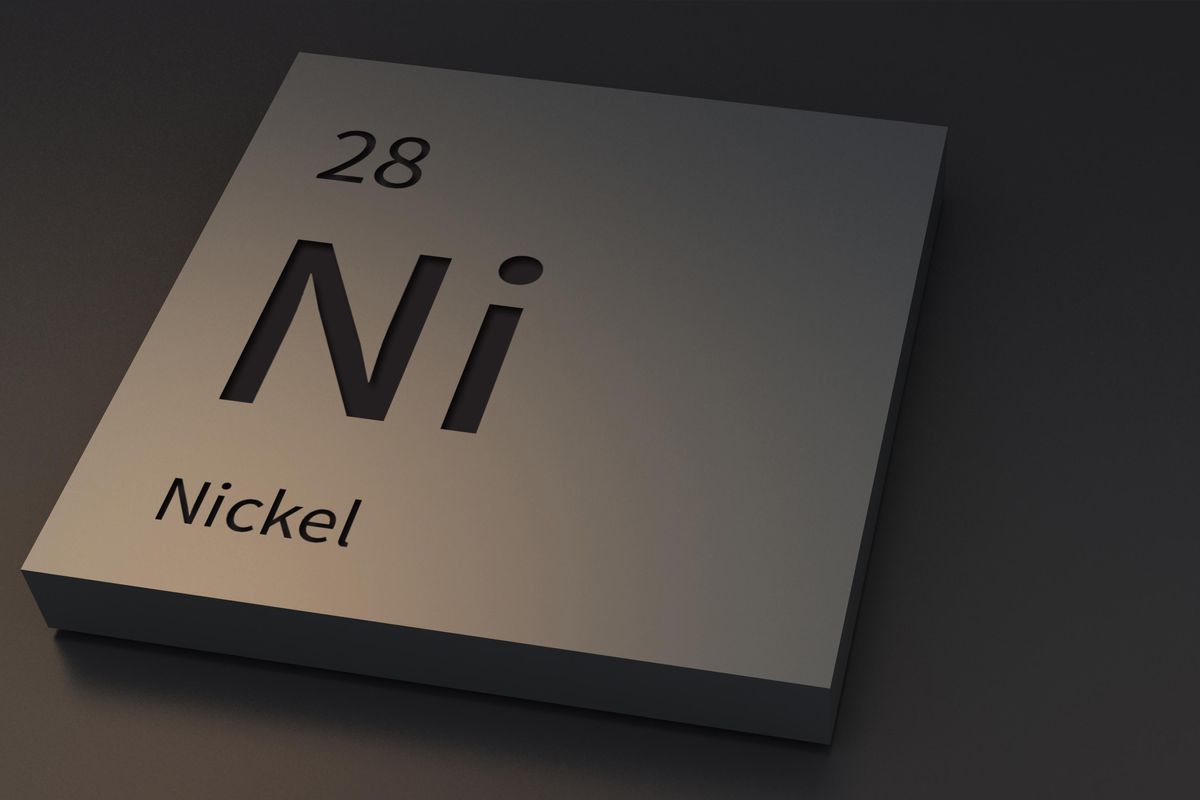 nickel-elements on periodic table 3d illustration