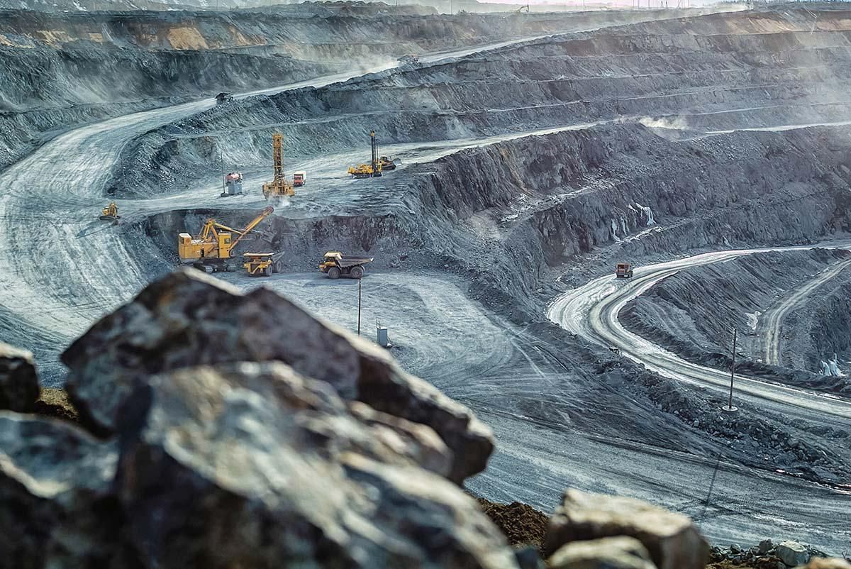nickel mine with machinery