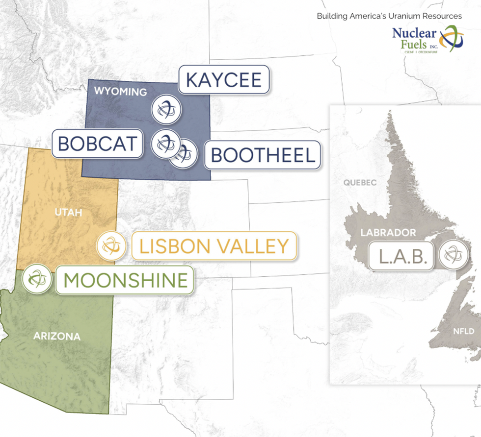 Nuclear Fuels' assets in uranium mining jurisdictions