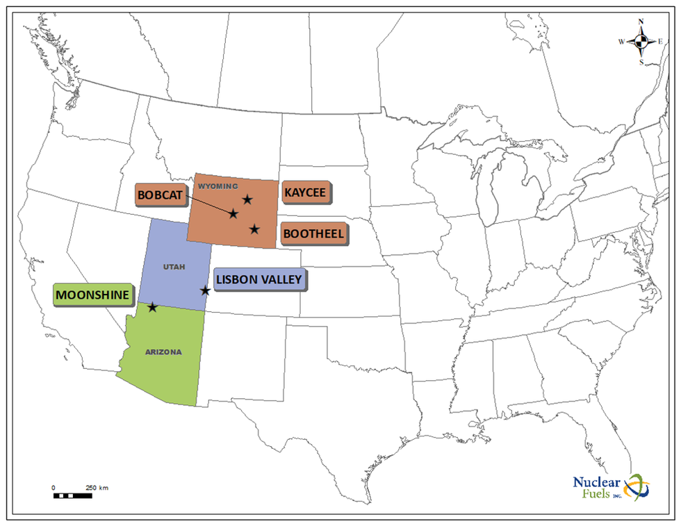 Nuclear Fuels' assets in uranium mining jurisdictions