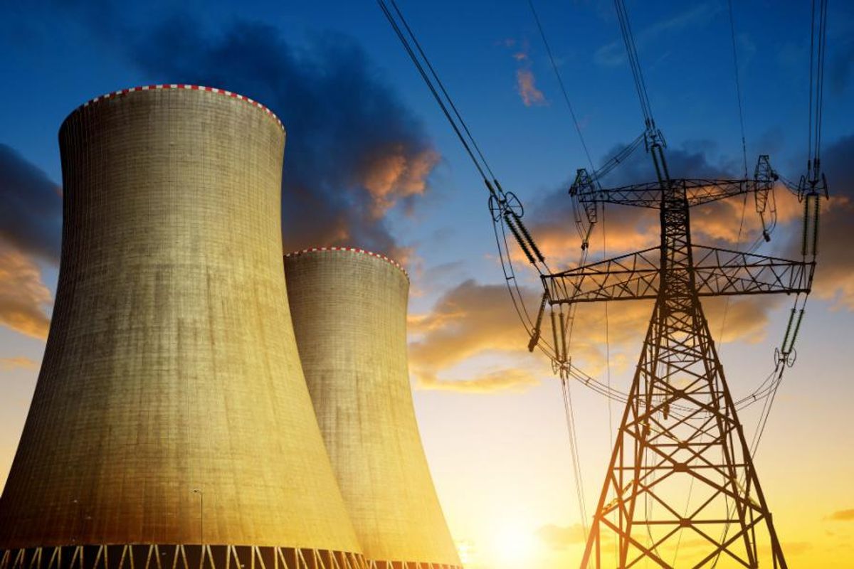 nuclear reactors and power lines