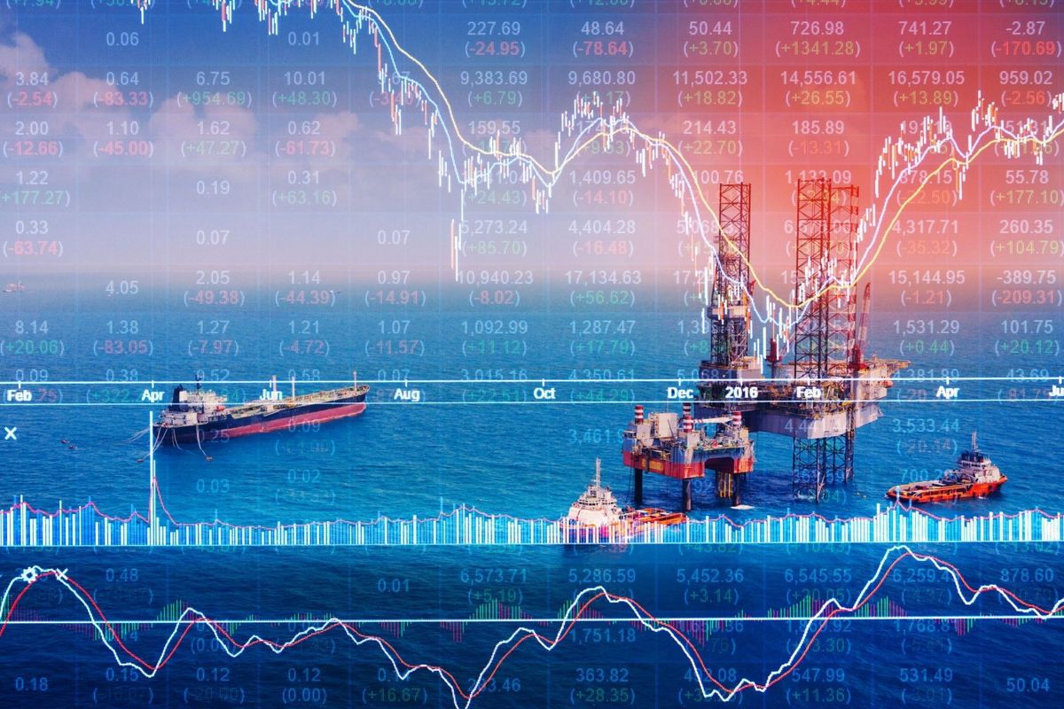 Oil rigs.