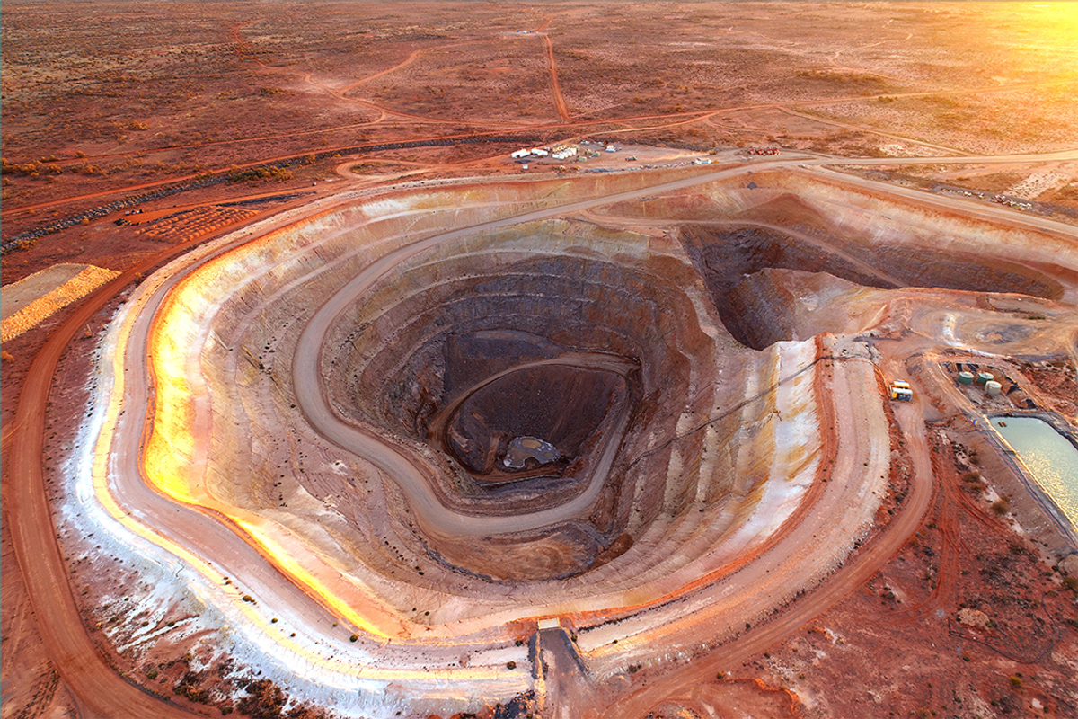 Open-pit gold-mining operation.