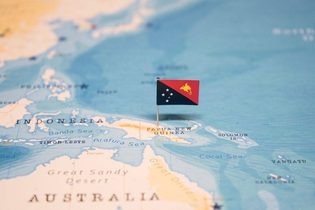 Papua New Guinea on a map.