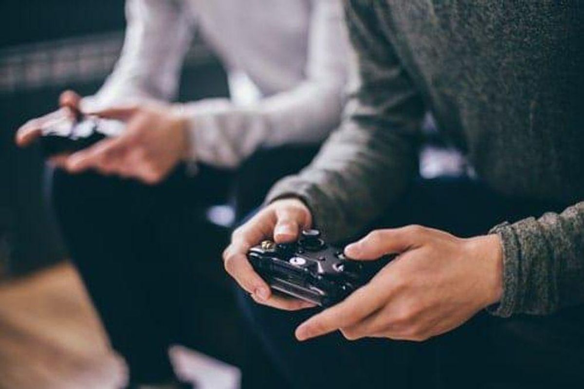 people playing video games