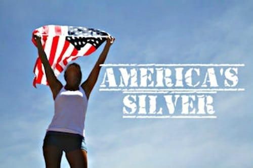 Person holding an American flag
