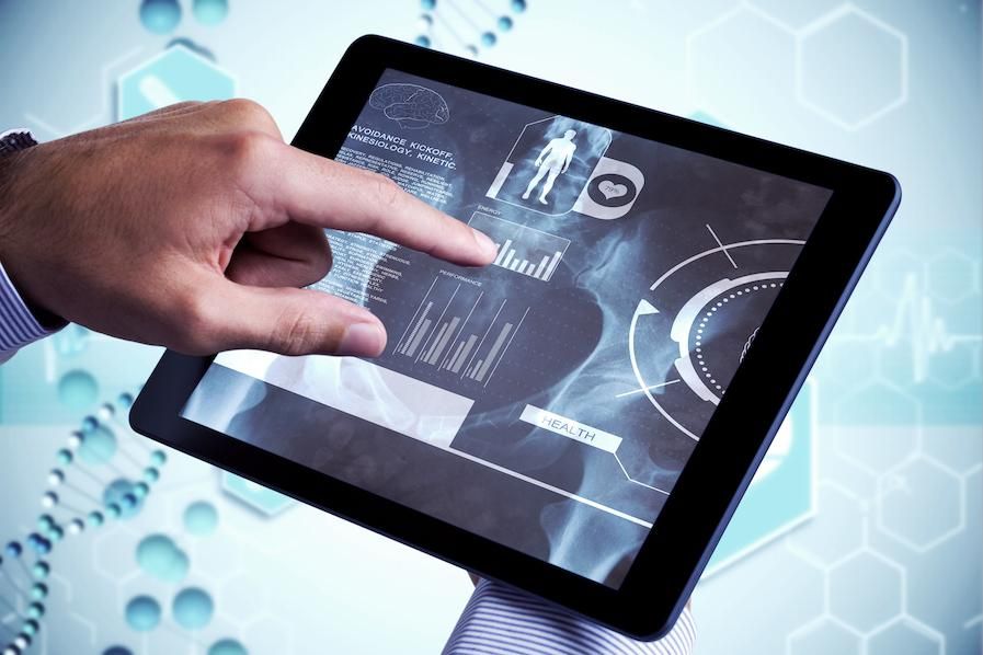 person using high-tech ipad