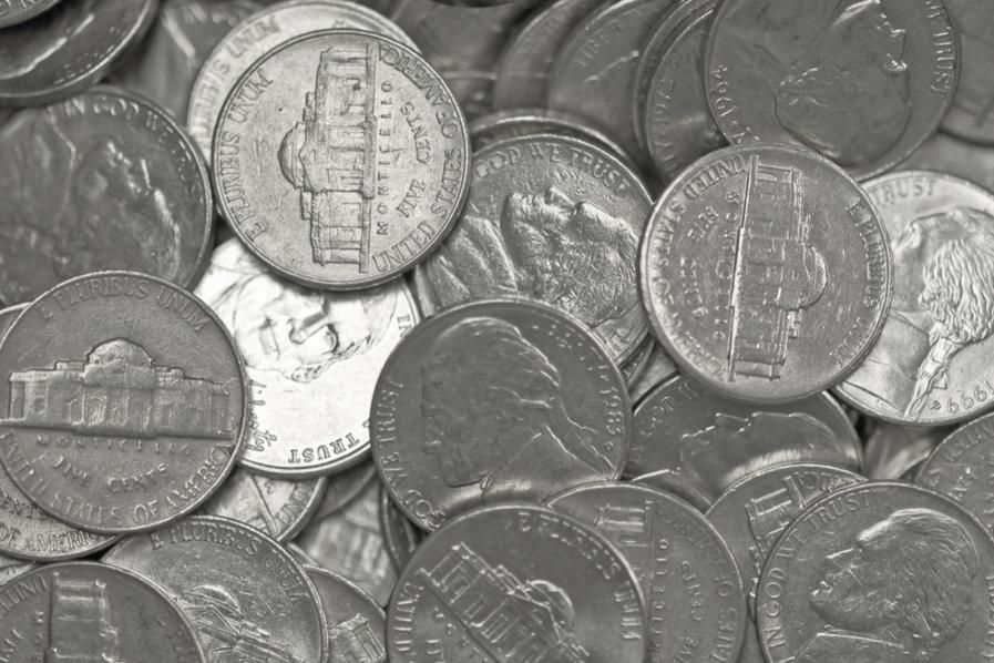 pile of US nickels
