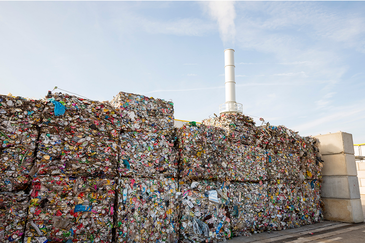 piles of garbage cubes