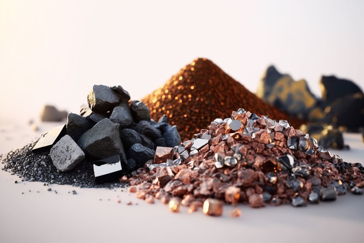Piles of rare earth minerals. 