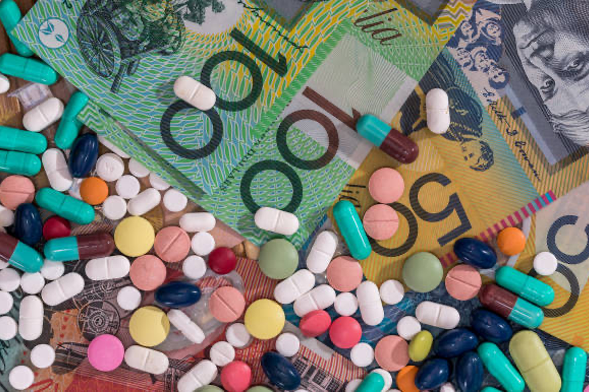 Pills and Australian dollars.