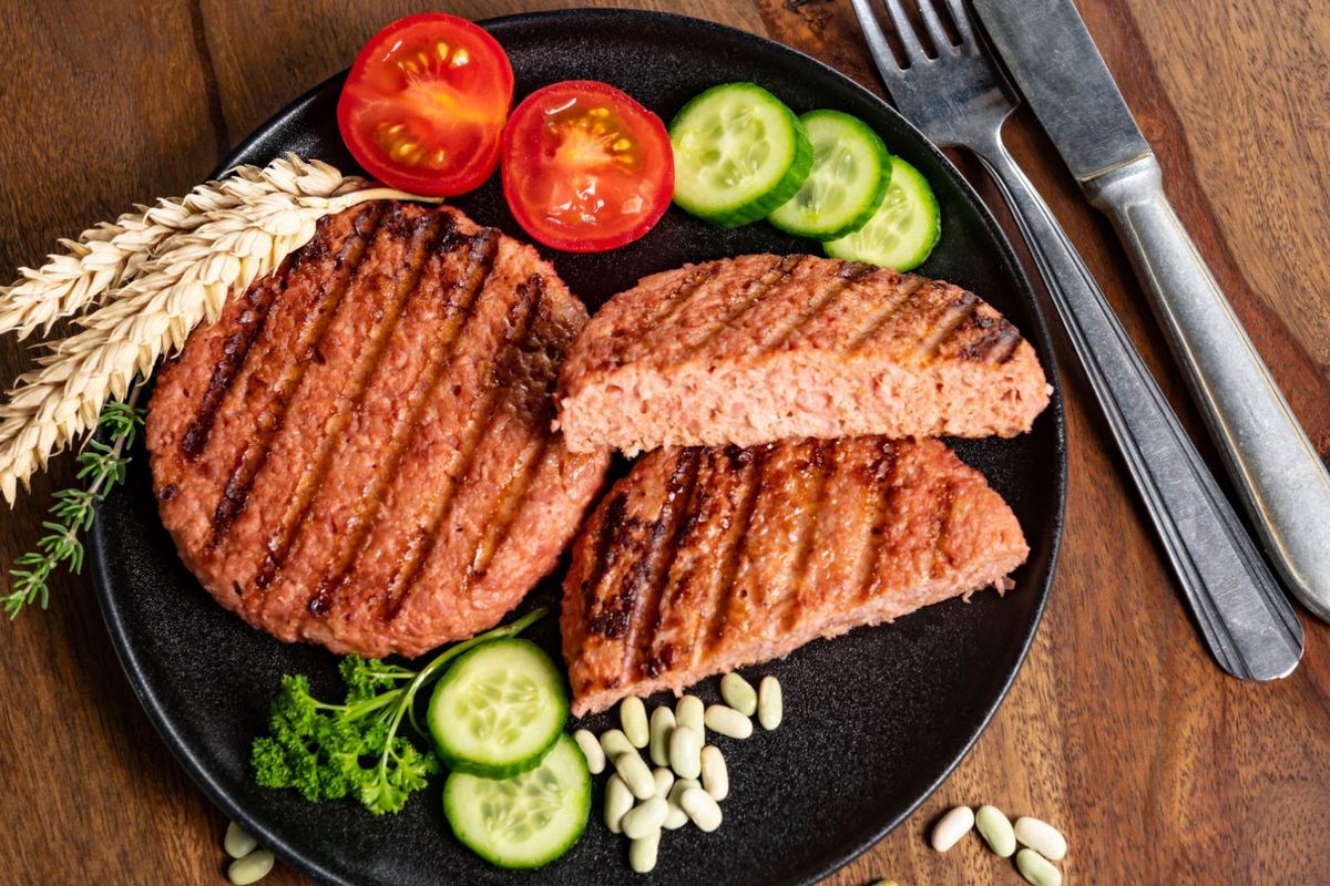 plant-based vegan soya protein grilled burgers