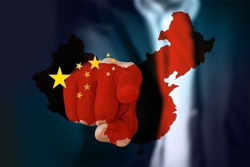pointing finger with map of china