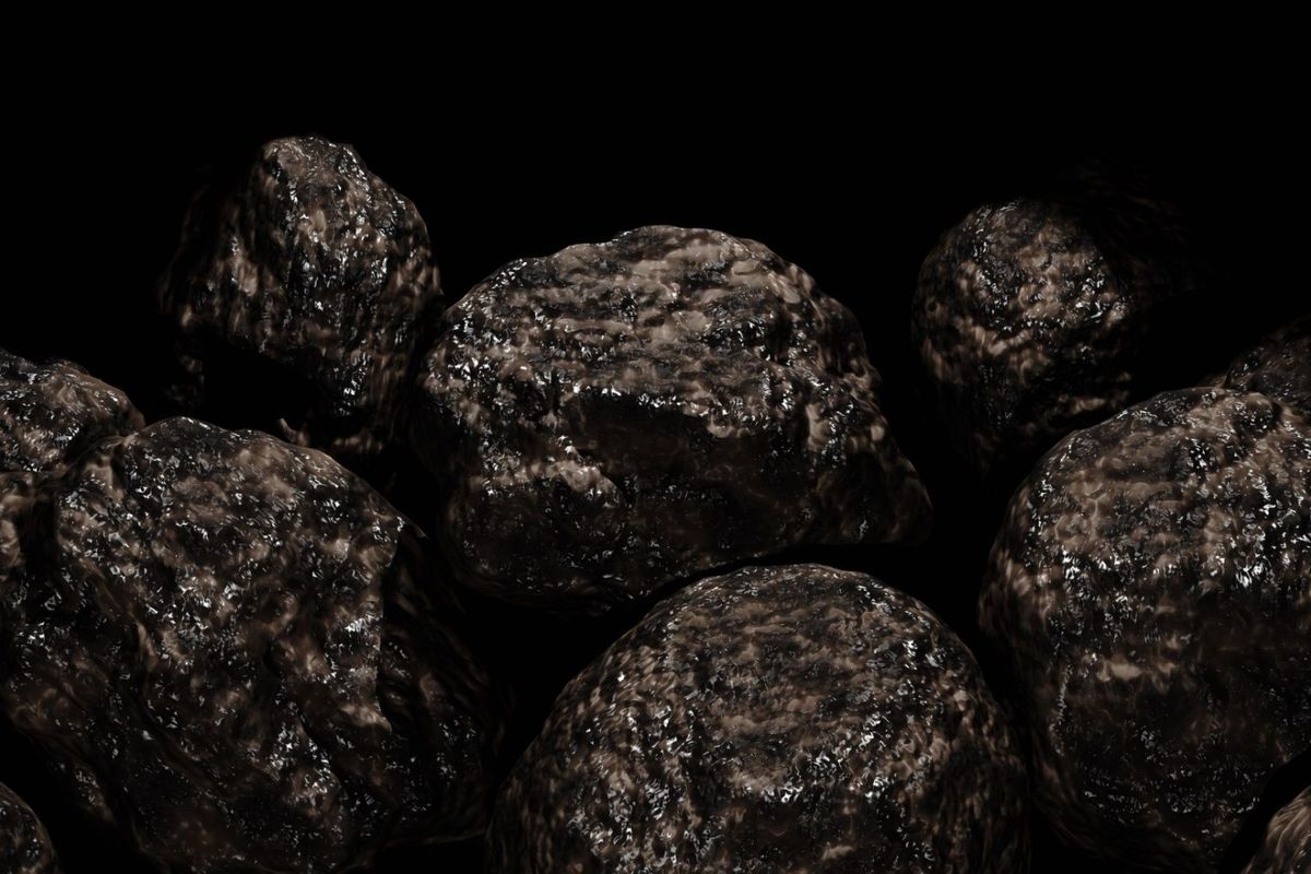 Polymetallic nodules hosting manganese, copper and nickel.